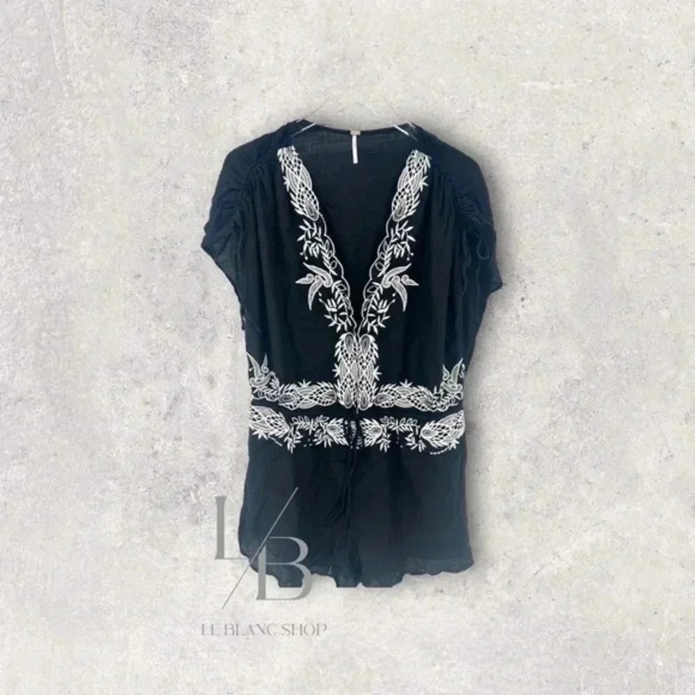FREE PEOPLE Weila Embroidered Romper B1243